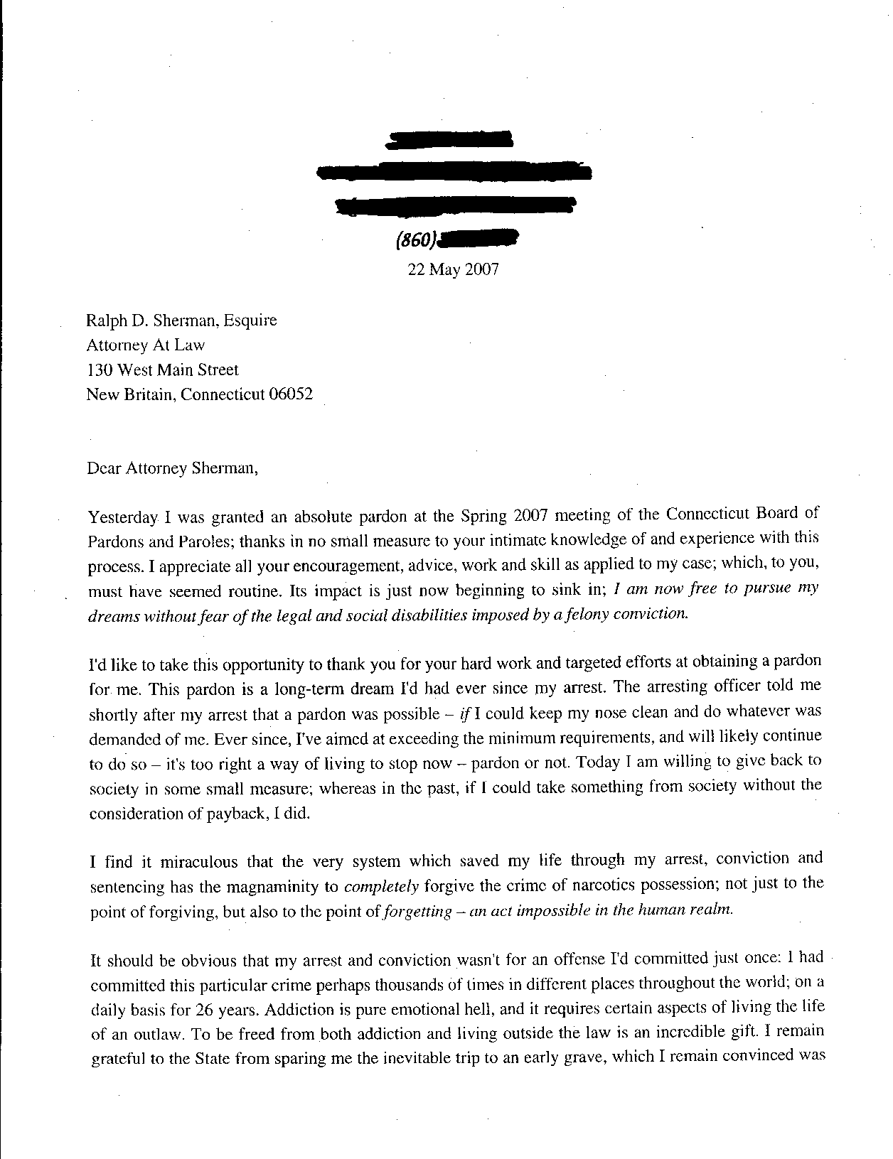 Expungement Letter Sample